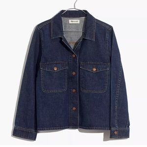 Madewell denim shirt jacket hilliard wash